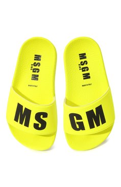 Детские шлепанцы MSGM KIDS желтого цвета, арт. 70579 VAR.3/28-35 | Фото 4 (Материал внутренний: Текстиль; Материал внешний: Пластик, Резина)
