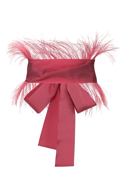 Женский текстильный пояс SARA ROKA светло-розового цвета, арт. BELT F/C7-SS20/G2 | Фото 2 (Материал: Текстиль, Хлопок, Вискоза; Кросс-КТ: Широкие)