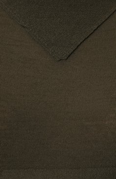 Женский шерстяной пуловер RICK OWENS хаки цвета, арт. RP02B6673/M | Фото 5 (Материал внешний: Шерсть; Рукава: Длинные; Длина (для топов): Стандартные; Материал сплава: Проставлено; Женское Кросс-КТ: Пуловер-одежда; Драгоценные камни: Проставлено; Стили: Минимализм)