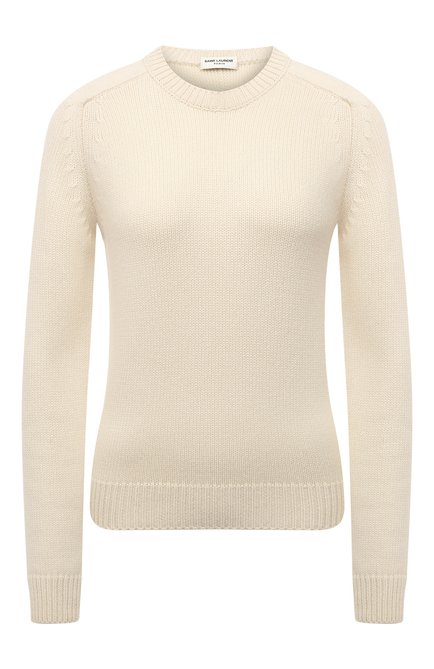 Женский кашемировый свитер SAINT LAURENT кремвого цвета по цене 103500 руб., арт. 603075/YALJ2 | Фото 1