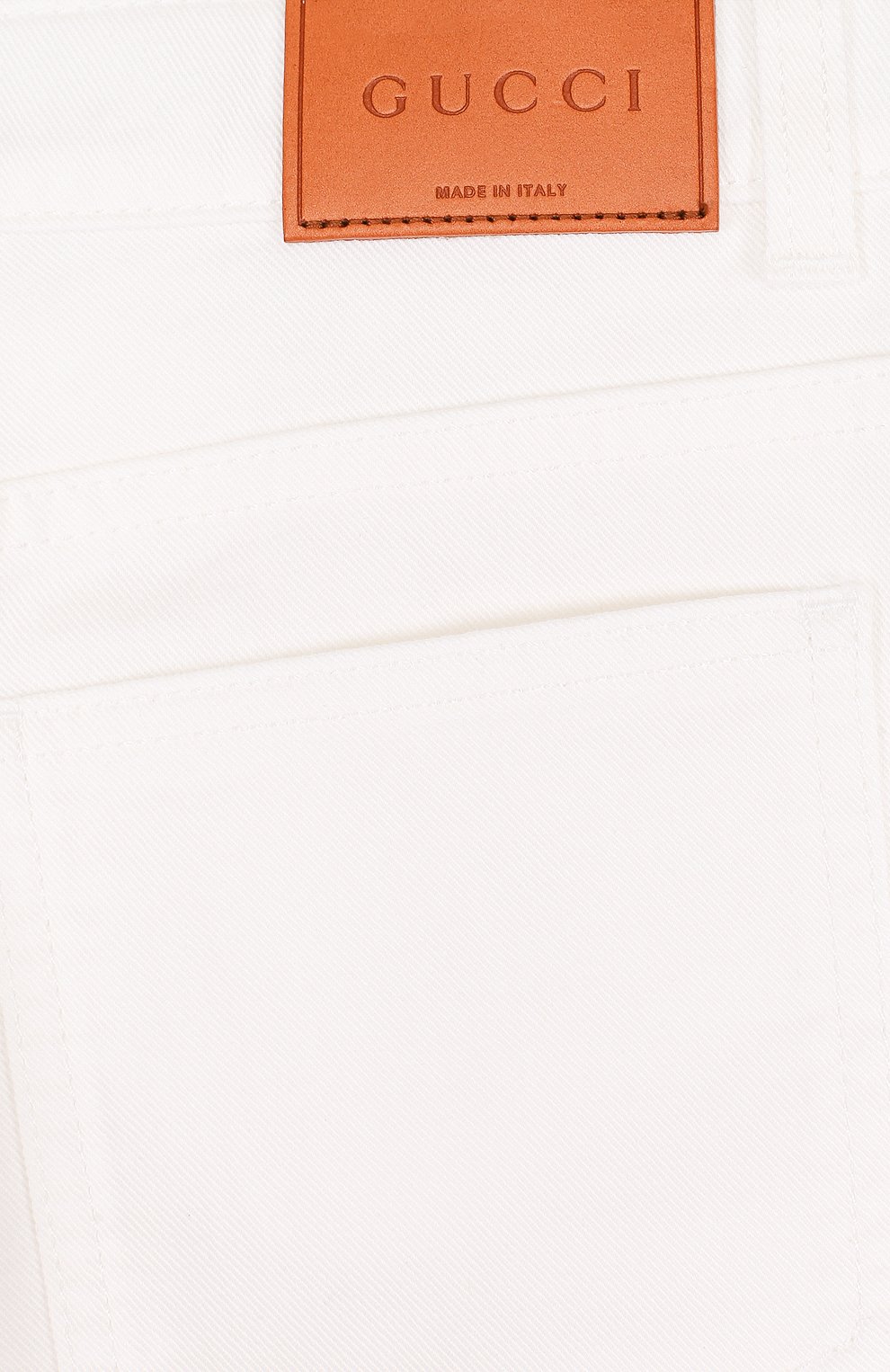 Детские джинсы зауженного кроя GUCCI белого цвета, арт. 457171/XR448 | Фото 3 (Детали: Однотонный; Материал внешний: Хлопок; Кросс-КТ: джинсы; Статус проверки: Проверено; Ростовка одежда: 4 года | 104 см)