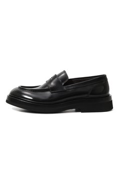 Мужские кожаные пенни-лоферы SANTONI черного цвета, арт. MCAG18365JW6SN0V | Фото 4 (Материал внутренний: Натуральная кожа; Материал сплава: Проставлено; Нос: Не проставлено; Стили: Кэжуэл)