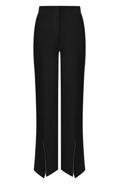 Женские льняные брюки LOEWE черного цвета, арт. S2102180FH | Фото 1 (Длина (брюки, джинсы): Стандартные; Женское Кросс-КТ: Брюки-одежда; Силуэт Ж (брюки и джинсы): Расклешенные; Материал внешний: Лен)