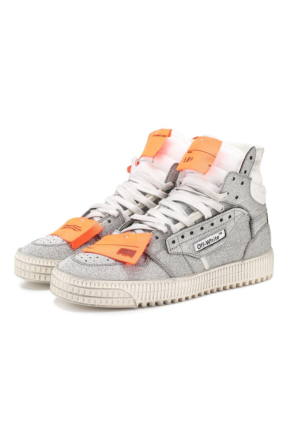 Женские серебряные кожаные кеды off-court 3.0 OFF-WHITE купить в ...