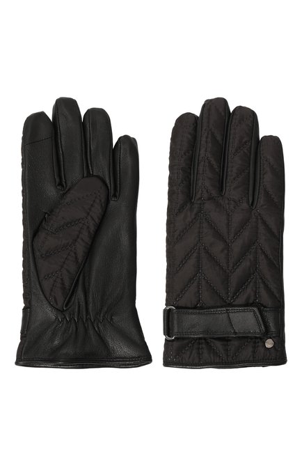 Мужские комбинированные перчатки ROECKL черного цвета, арт. 13013-944 | Фото 2 (Материал сплава: Проставлено; Материал: На туральная кожа; Нос: Не проставлено)