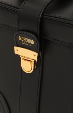 Женская сумка MOSCHINO черного цвета, арт. 2317 A7515/8024 | Фото 3 (Сумки-технические: Сумки top-handle; Материал: Натуральная кожа; Материал сплава: Проставлено; Размер: mini; Ремень/цепочка: На ремешке; Драгоценные камни: Проставлено)