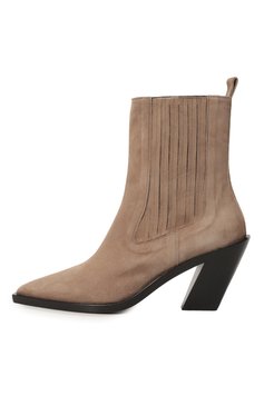 Женские замшевые казаки éclair ELLEME бежевого цвета, арт. ECLAIR B00T ELASTIC/SUEDE | Фото 4 (Женское Кросс-КТ: Казаки-ботинки; Каблук высота: Высокий; Материал внутренний: Натуральная кожа; Материал сплава: Проставлено; Каблук тип: Устойчивый; Материал утеплителя: Без утеплителя; Подошва: Плоская; Драгоценные камни: Проставлено; Материал внешний: Замша)