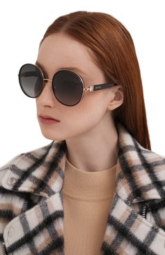 Женские солнцезащитные очки JIMMY CHOO черного цвета, арт. PAM 2F7 | Фото 2 (Тип очков: С/з; Оптика Гендер: оптика-женское; Очки форма: Круглые)