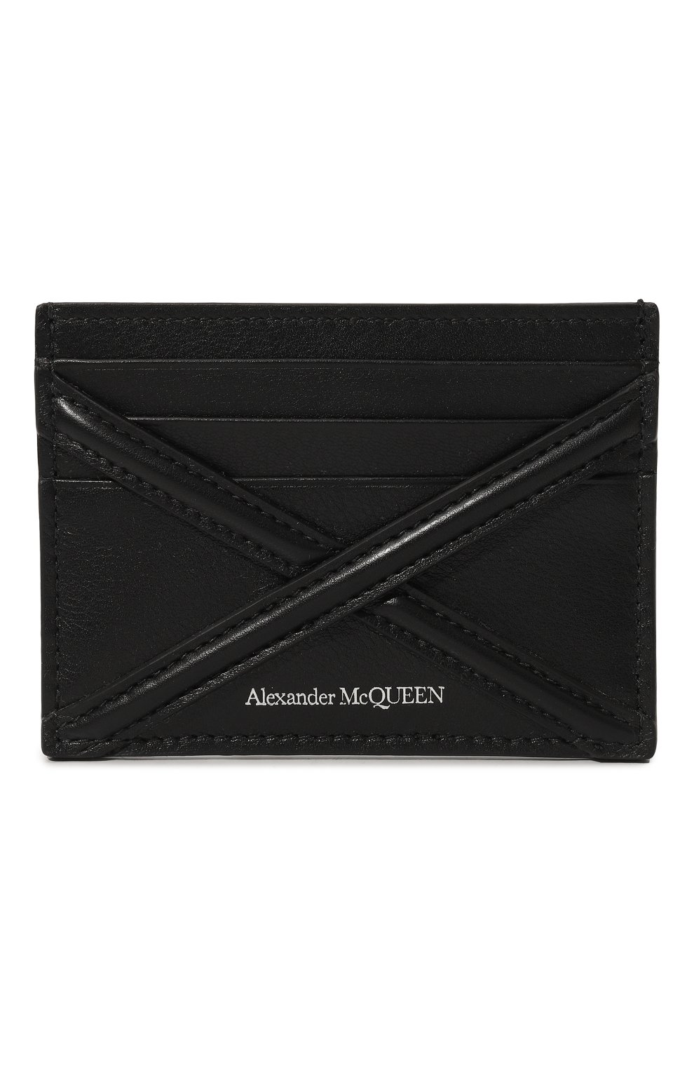 Мужской кожаный футляр для кредитных карт ALEXANDER MCQUEEN черного цвета, арт. 726324/1AAD0 | Фото 1 (Материал: Натуральная кожа; Материал сплава: Проставлено; Нос: Не проставлено)