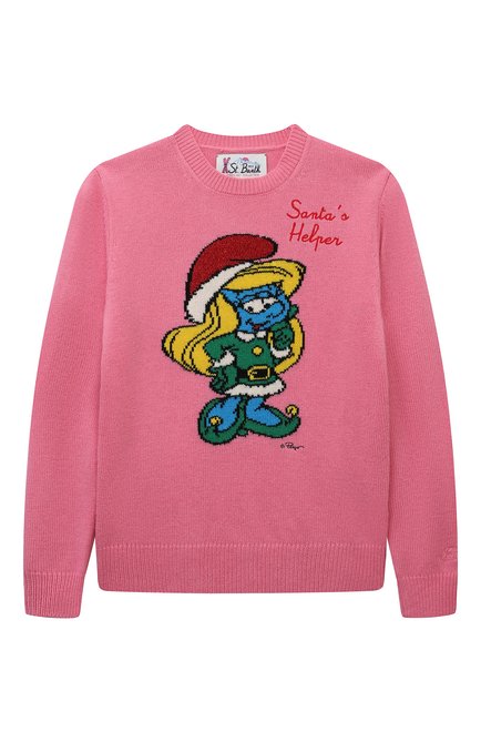 Детский пуловер MC2 SAINT BARTH розового цвета, арт. STBK PRINCESS/PRC0001/00193E/10-16 | Фото 1 (Материал внешний: Шерсть; Драгоценные камни: Проставлено; Рукава: Длинные; Материал сплава: Проставлено)