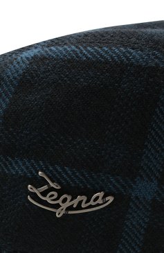Мужская шерстяное кепи ERMENEGILDO ZEGNA темно-синего цвета, арт. Z2I09H/B8L | Фото 3 (Материал: Текстиль, Шерсть)