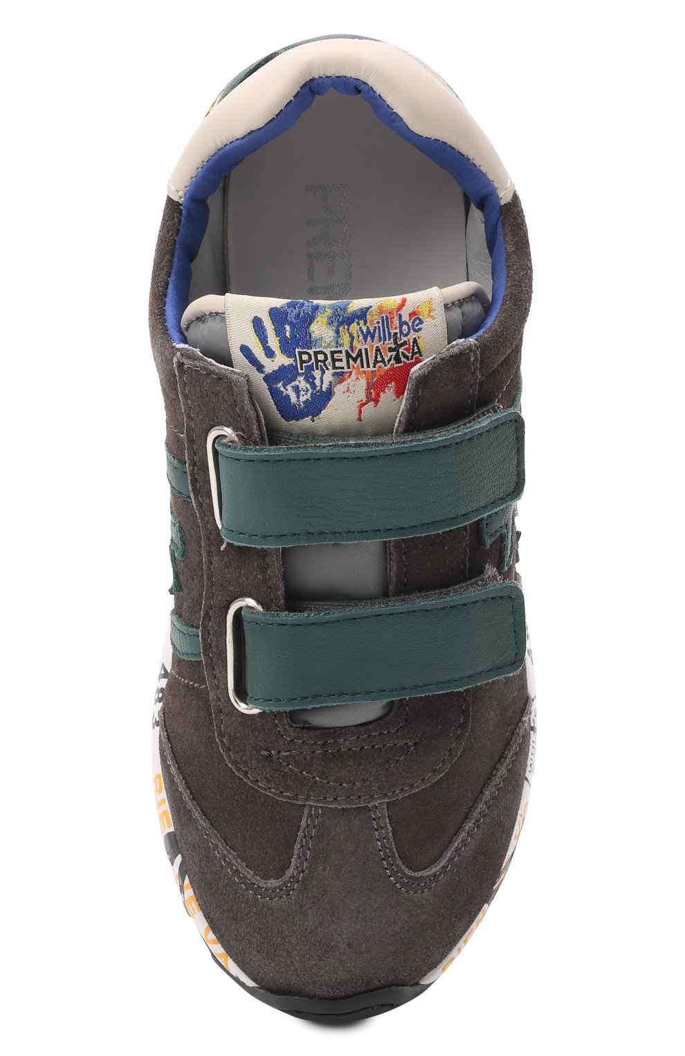 Детские кожаные кроссовки PREMIATA WILL BE серого цвета, арт. LUCY V/00021734/CHILD | Фото 4 (Материал внешний: Кожа; Материал внутренний: Натуральная кожа)
