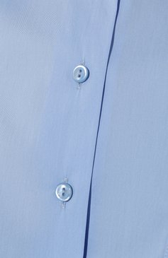Женская хлопковая рубашка ERMANNO FIRENZE голубого цвета, арт. D42EK042 | Фото 5 (Рукава: Длинные; Принт: Без принта; Женское Кросс-КТ: Рубашка-одежда; Материал сплава: Проставлено; Материал внешний: Хлопок; Драгоценные камни: Проставлено; Длина (для топов): Укороченные; Стили: Кэжуэл)