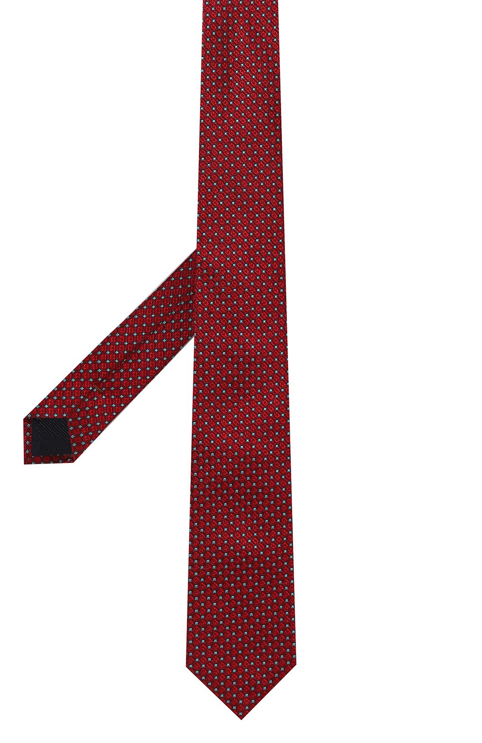 Мужской шелковый галстук ALTEA красного цвета, арт. 2321368 | Фото 3 (Принт: С принтом; Материал: Текстиль, Шелк; Материал сплава: Проставлено; Нос: Не проставлено)