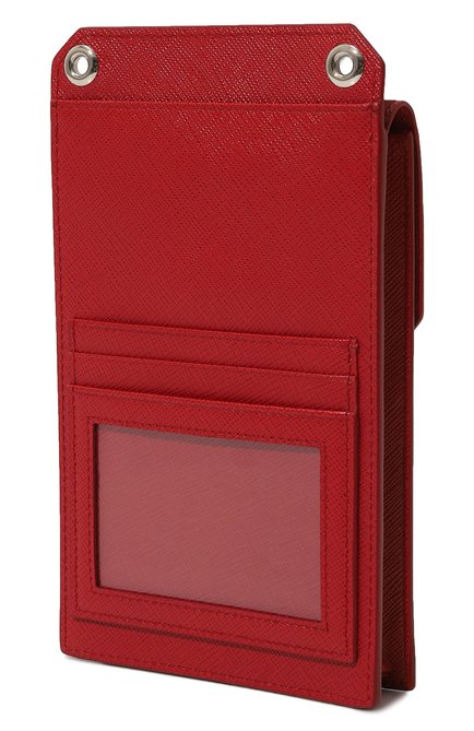 Кожаный чехол для iphone PRADA красного цвета, арт. 2ZH068-053-F068Z | Фото 2 (Материал: Натуральная кожа)