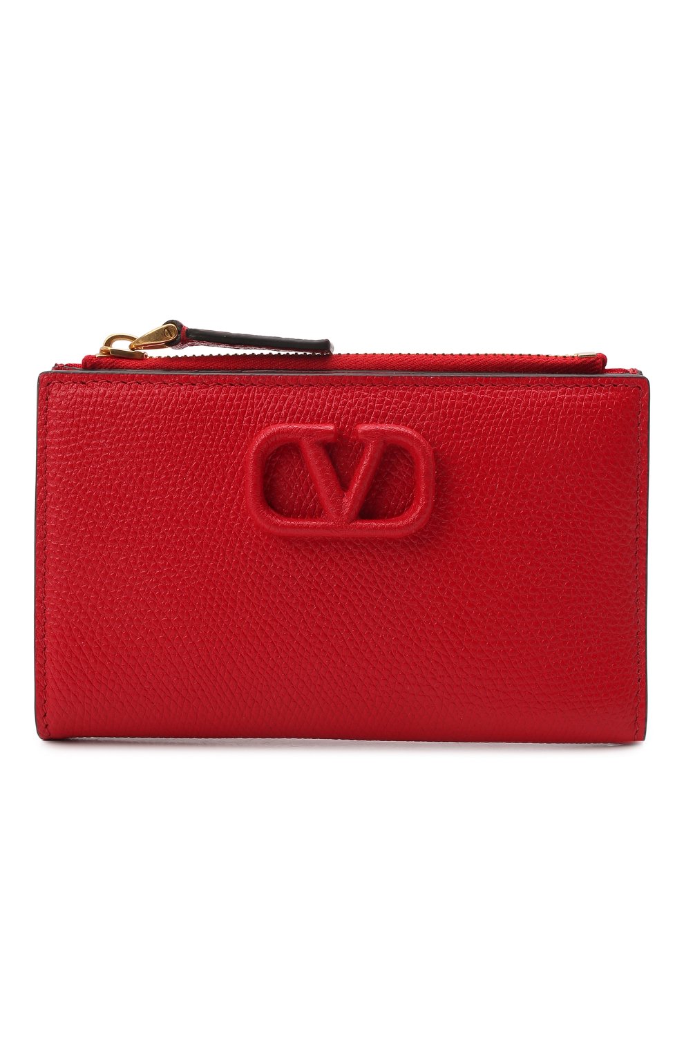Женский кожаный футляр для кредитных карт VALENTINO красного цвета, арт. XW2P0T46/RQR | Фото 1 (Материал: Натуральная кожа)