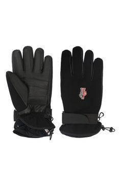 Мужские утепленные перчатки MONCLER GRENOBLE черного цвета, арт. G2-097-3A000-02-53063 | Фото 3 (Материал: Текстиль, Синтетический материал; Кросс-КТ: Спорт)
