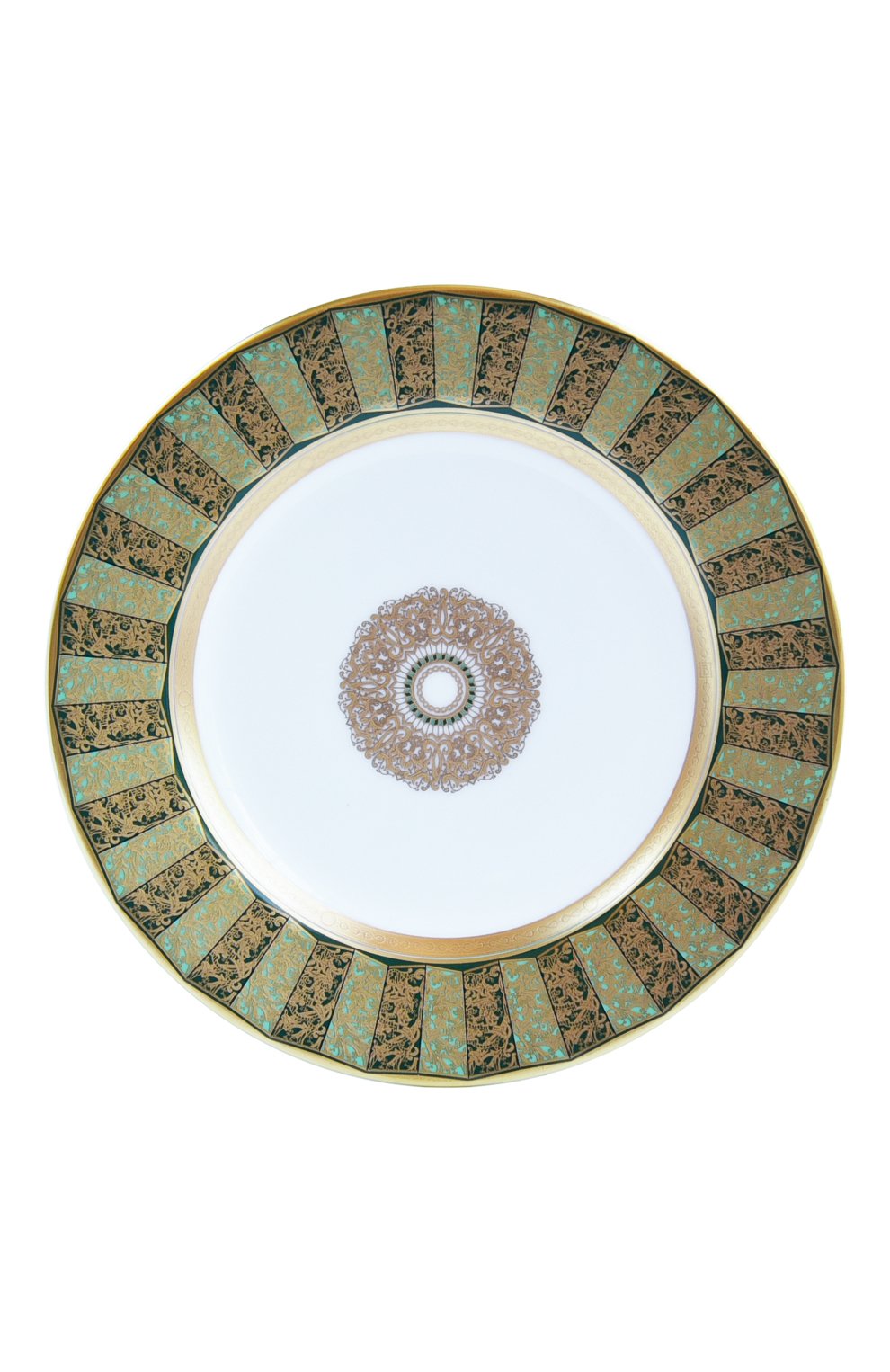 Тарелка для хлеба и масла eventail vert  BERNARDAUD зеленого цвета, арт. 1848/21460 | Фото 1 (Интерьер_коллекция: Eventail Vert; Ограничения доставки: fragile-2)