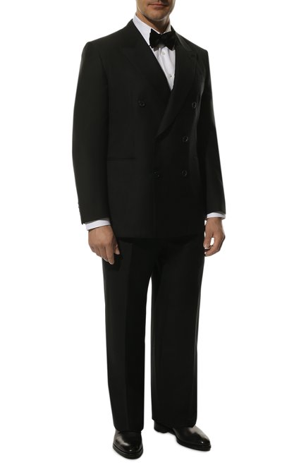 Мужской шерстяной костюм с двубортным пиджаком BRIONI черного цвета по цене 517000 руб., арт. RA5R0L/PZA17 | Фото 1