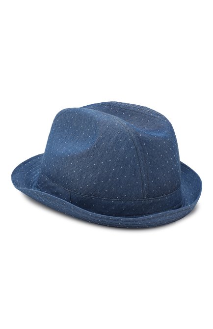 Детская хлопковая шляпа CATYA синего цвета, арт. 913008 | Фото 2 (Статус проверки: Проверено, Проверена категория; Материал: Текстиль, Хлопок)