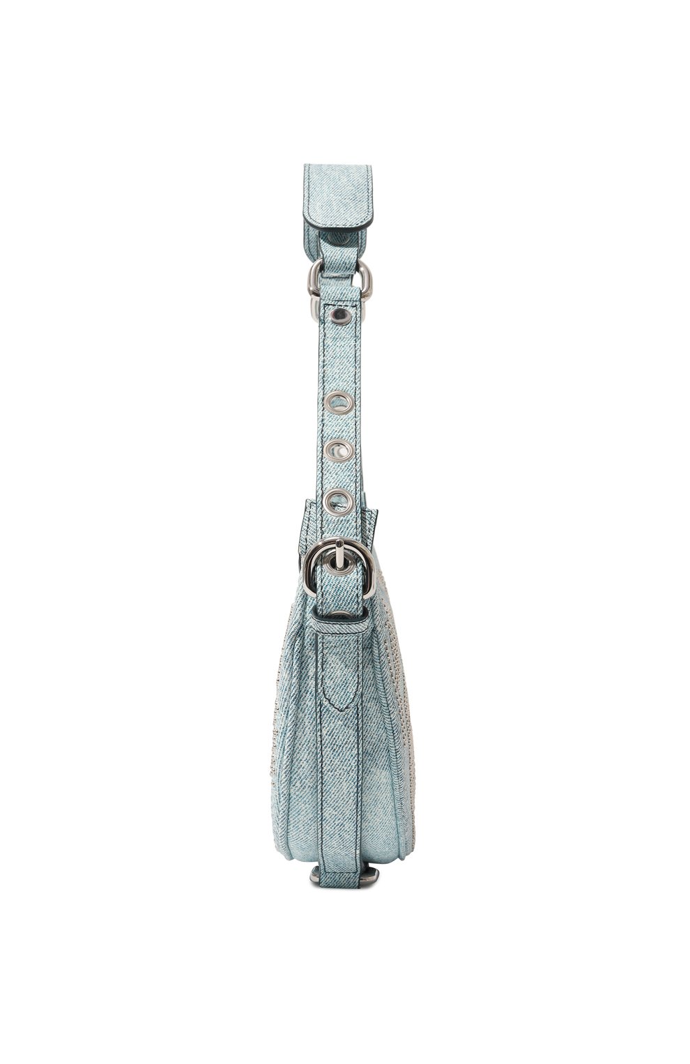 Женская сумка gilb BY FAR голубого цвета, арт. 23CRGIBSDNMSTDMED | Фото 4 (Сумки-технические: Сумки top-handle; Размер: medium; Материал: Натуральная кожа)