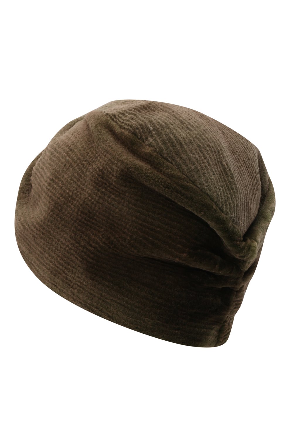 Женская шапка-чалма бэлла из меха норки FURLAND зеленого цвета, арт. 0176300150046600000 | Фото 3 (Материал: Натуральный мех)