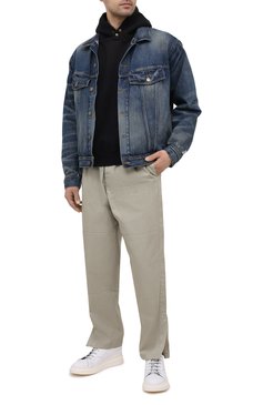 Мужская джинсовая куртка FEAR OF GOD синего цвета, арт. FG30-022HWD | Фото 2 (Кросс-КТ: Куртка, Деним; Рукава: Длинные; Стили: Гранж; Материал внешний: Хлопок; Длина (верхняя одежда): Короткие)