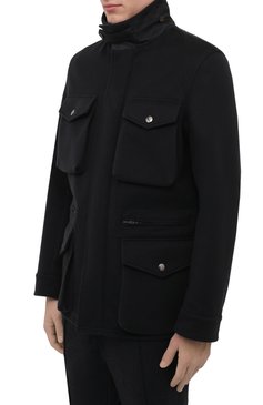 Мужская куртка DOLCE & GABBANA темно-серого цвета, арт. G9WN5T/FU23I | Фото 3 (Кросс-КТ: Куртка; Мужское Кросс-КТ: шерсть и кашемир; Материал внешний: Шерсть, Синтетический материал, Кашемир; Рукава: Длинные; Длина (верхняя одежда): До середины бедра; Региональные ограничения белый список (Axapta Mercury): RU; Материал сплава: Проставлено; Драгоценные камни: Проставлено; Стили: Кэжуэл)