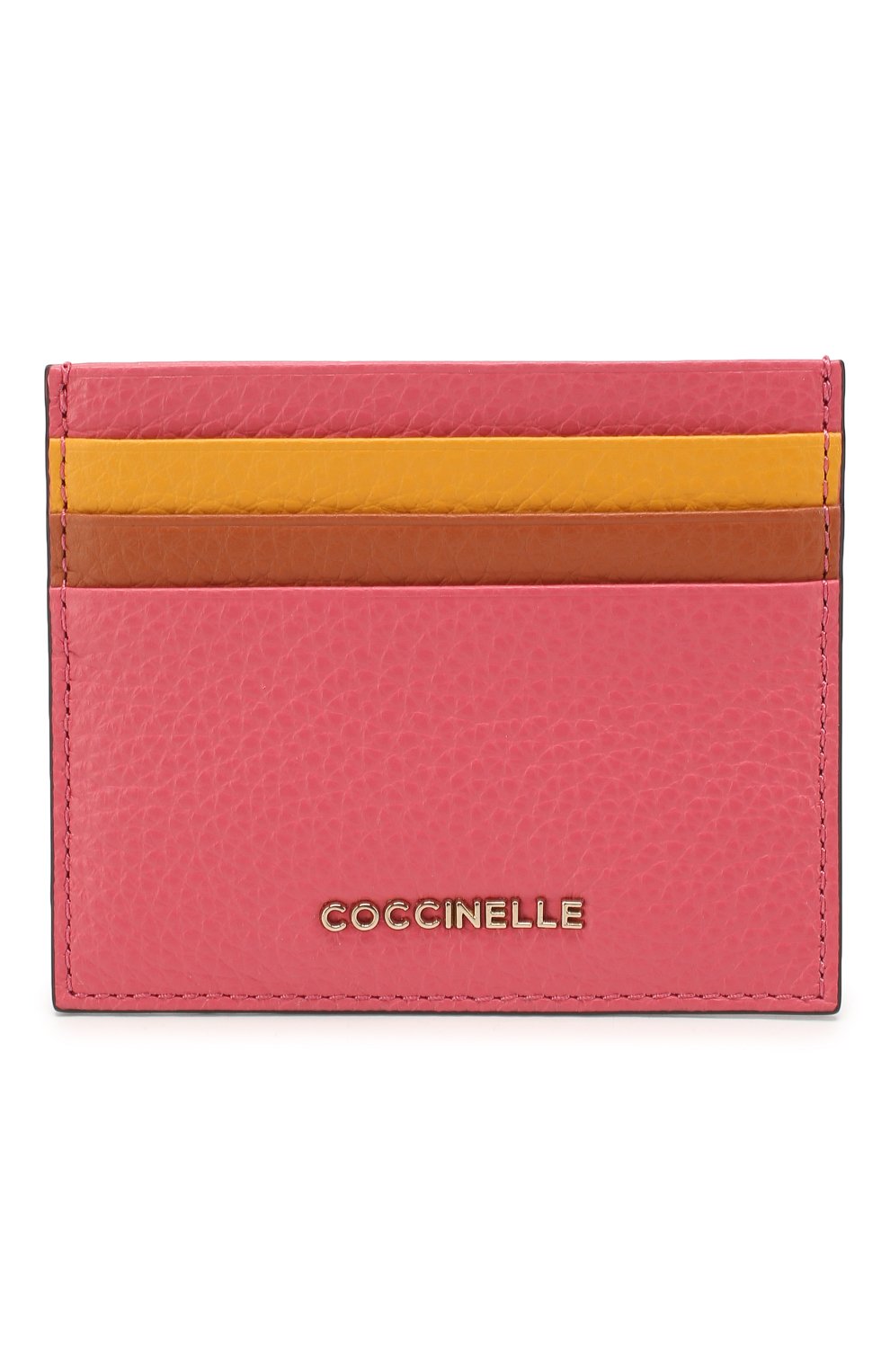 Женский кожаный футляр для кредитных карт COCCINELLE розового цвета, арт. E2 FW5 12 95 01 | Фото 1 (Материал: Натуральная кожа)