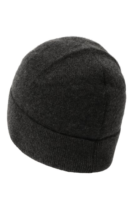 Мужская кашемировая шапка poland CANOE темно-серого цвета, арт. 4915311 | Фото 2 (Материал: Шерсть, Кашемир, Текстиль; Кросс-КТ: Трикотаж)