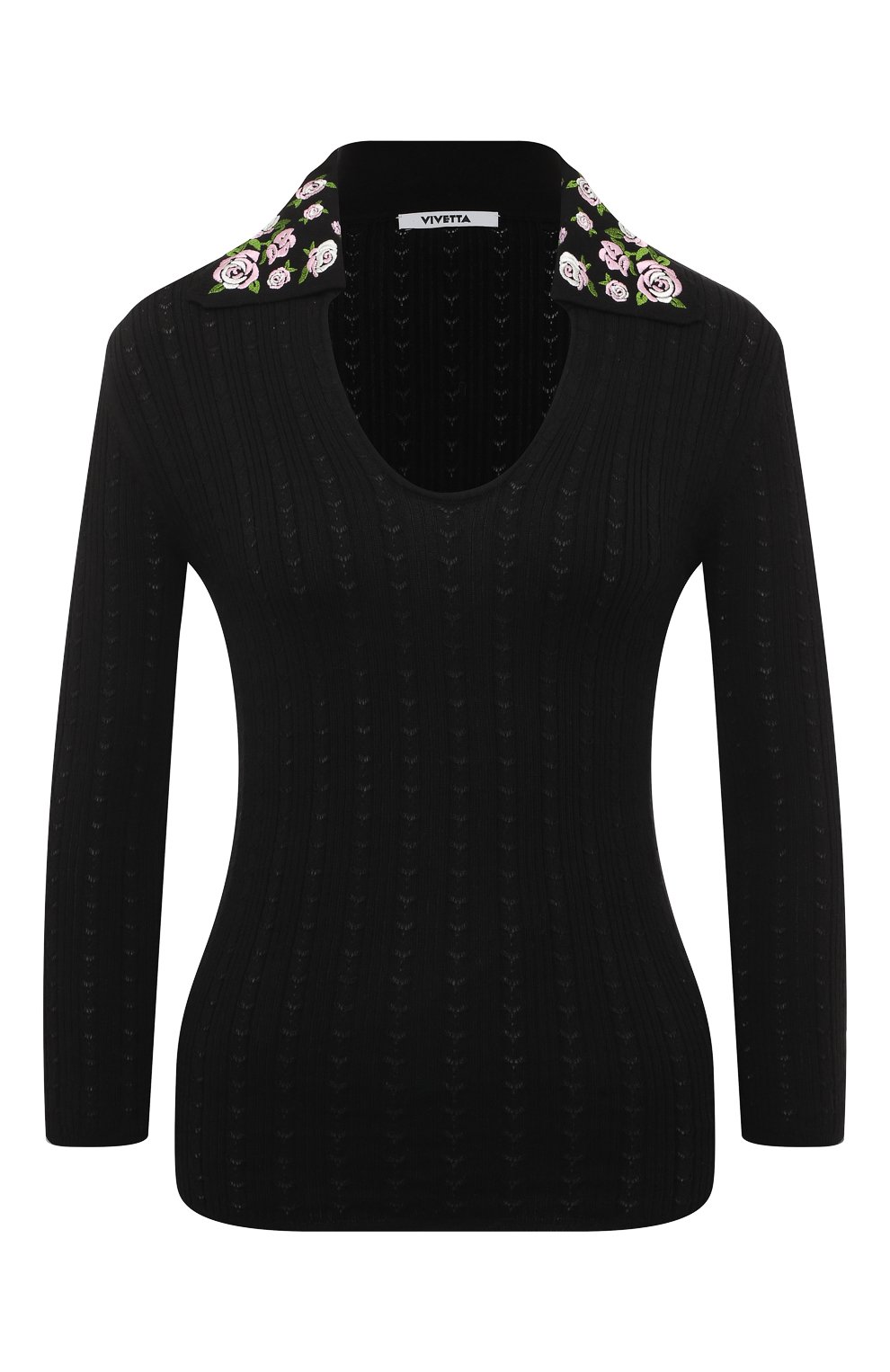Трикотаж Vivetta, Хлопковый пуловер Vivetta, Италия, Чёрный, Хлопок: 100%;, 13266757  - купить