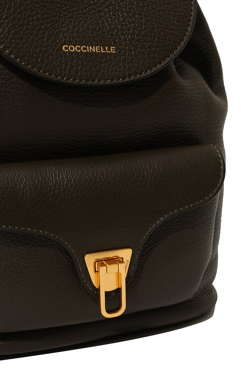 Женский рюкзак beat COCCINELLE хаки цвета, арт. E1 MF6 14 02 01 | Фото 3 (Размер: medium; Материал: Натуральная кожа; Стили: Кэжуэл)