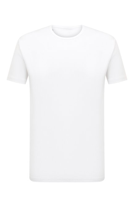 Мужская хлопковая футболка NUTI & CO белого цвета, арт. T-SHIRT | Фото 1 (Длина (для топов): Стандартные; Драгоценные камни: Проставлено; Материал сплава: Проставлено; Рукава: Короткие; Материал внешний: Хлопок)
