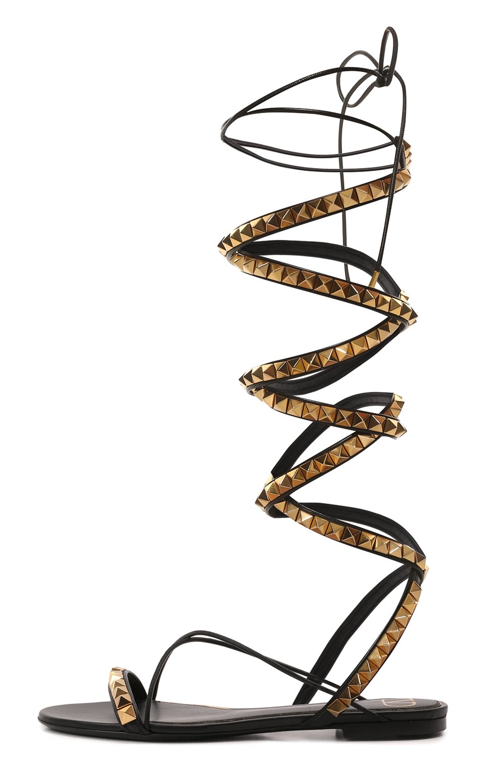 Женские кожаные сандалии rockstud no limit VALENTINO черного цвета, арт. XW0S0EJ1/HYH | Фото 4 (Материал внешний: Кожа; Материал внутренний: Натуральная кожа; Подошва: Плоская; Длина стельки: 24,0, 24,3, 24,6, 25,0, 25,3, 25,6, 26,0, 26,3, 26,6)