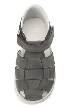 Детские кожаные сандалии WALKEY серого цвета, арт. Y1B4-40666-0121 | Фото 4 (Материал внутренний: Натуральная кожа; Региональные ограничения белый список (Axapta Mercury): RU)