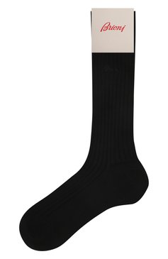 Мужские хлопковые носки BRIONI черного цвета, арт. 0VMC00/P9Z03 | Фото 1 (Кросс-КТ: бельё; Материал сплава: Проставлено; Нос: Не проставлено; Материал внешний: Хлопок)