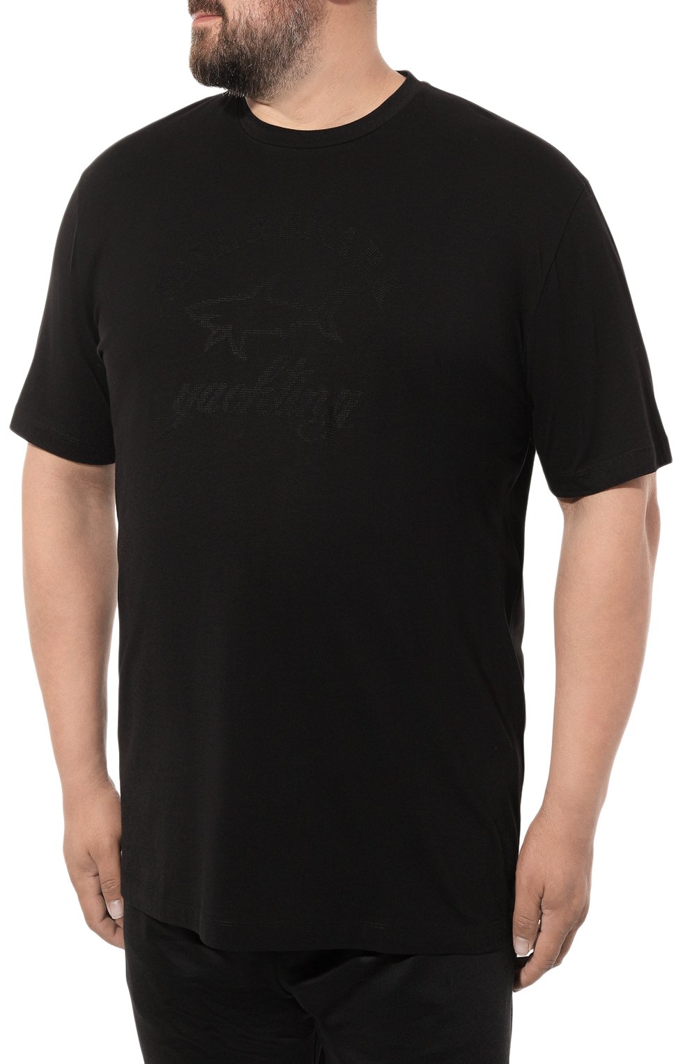 Хлопковая футболка Paul&Shark 13311614/3XL-6XL, цвет чёрный, размер 60 13311614/3XL-6XL - фото 3