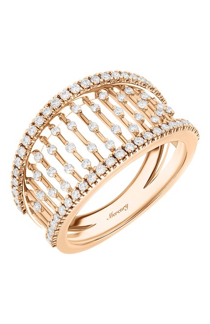 Женские кольцо MERCURY бесцветного цвета, арт. MR25458/RG/MD | Фото 1 (Драгоценные камни: Бриллианты; Материал сплава: Розовое золото)