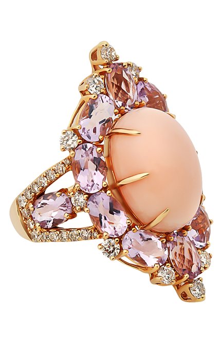 Женские кольцо SUTRA JEWELS бесцветного цвета, арт. SJR1011 | Фото 1 (Материал сплава: Розовое золото; Драгоценные камни: Другие, Бриллианты)