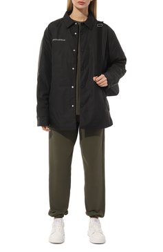 Женская куртка PANGAIA черного цвета, арт. FLWRDWN BUTTON DOWN | Фото 2 (Кросс-КТ: Куртка; Рукава: Длинные; Длина (верхняя одежда): До середины бедра; Материал сплава: Проставлено; Материал внешний: Хлопок; Стили: Спорт-шик; Драгоценные камни: Проставлено)