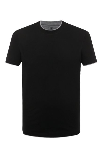 Мужская хлопковая футболка BRUNELLO CUCINELLI темно-синего цвета по цене 48600 руб., арт. M0T617427 | Фото 1