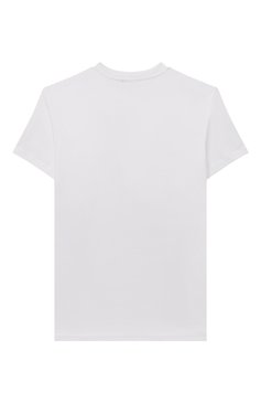 Детская хлопковая футболка BALMAIN белого цвета, арт. BS8R01 | Фото 2 (Девочки Кросс-КТ: футболка-одежда; Рукава: Короткие; Материал сплава: Проставлено; Материал внешний: Хлопок; Драгоценные камни: Проставлено)