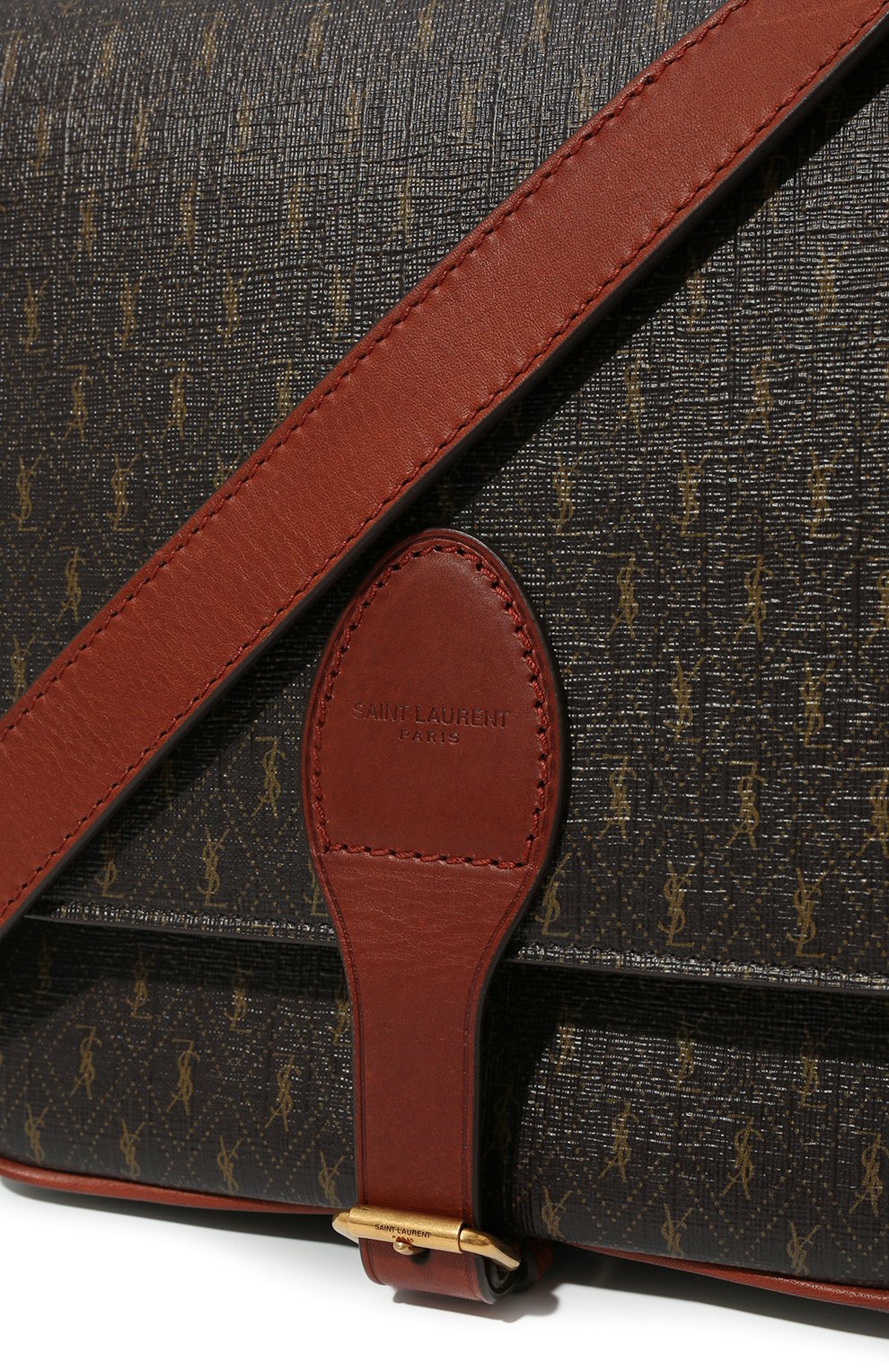 Женская сумка le monogramme SAINT LAURENT коричневого цвета, арт. 668582/2UY2W | Фото 3 (Сумки-технические: Сумки через плечо; Размер: mini; Ремень/цепочка: На ремешке; Материал: Экокожа)