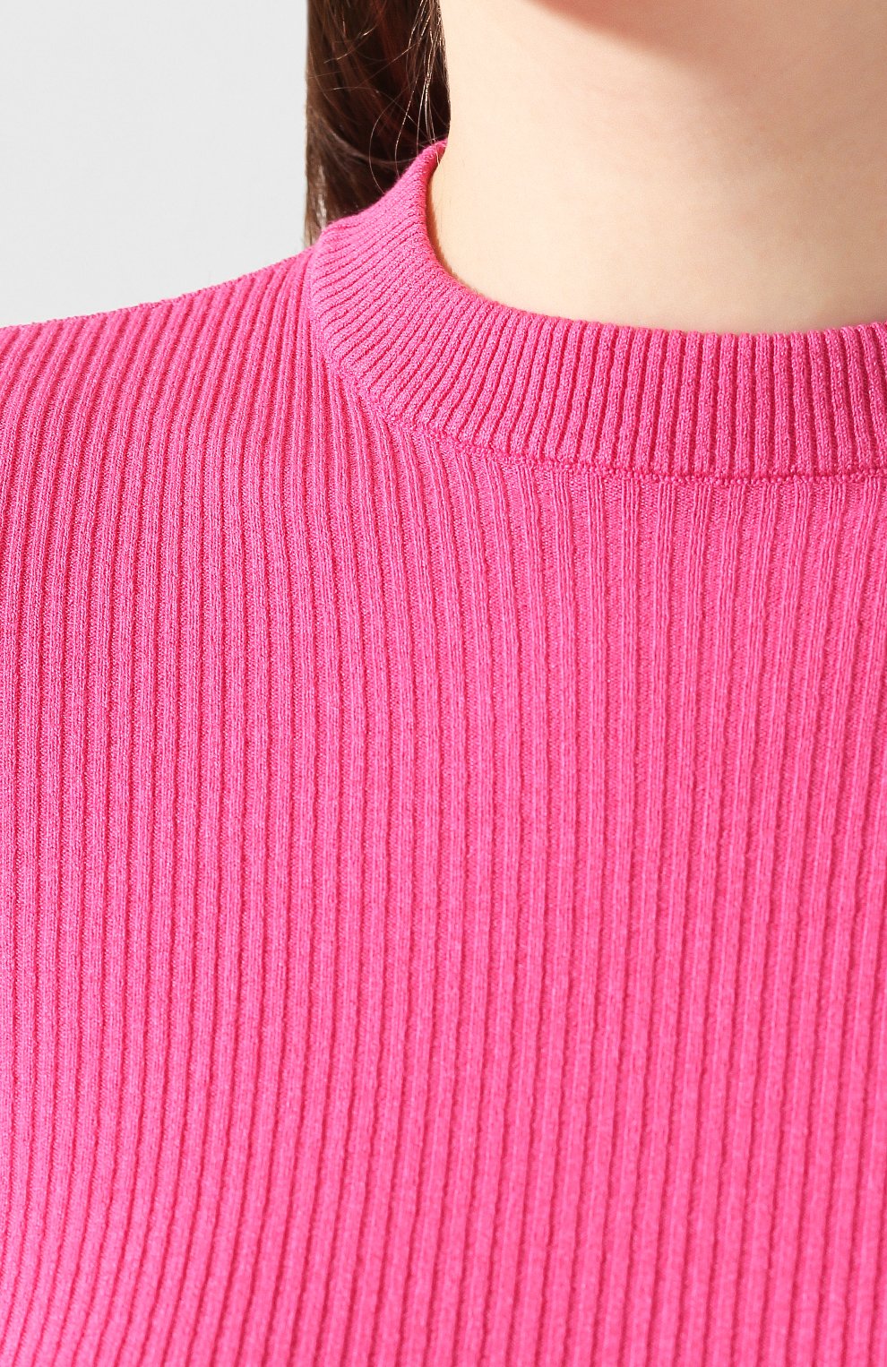 Женский пуловер из вискозы OFF-WHITE фуксия цвета, арт. 0WHE002R20H330682800 | Фото 5 (Рукава: Длинные; Длина (для топов): Стандартные; Материал внешний: Вискоза; Женское Кросс-КТ: Пуловер-одежда; Статус проверки: Проверена категория)