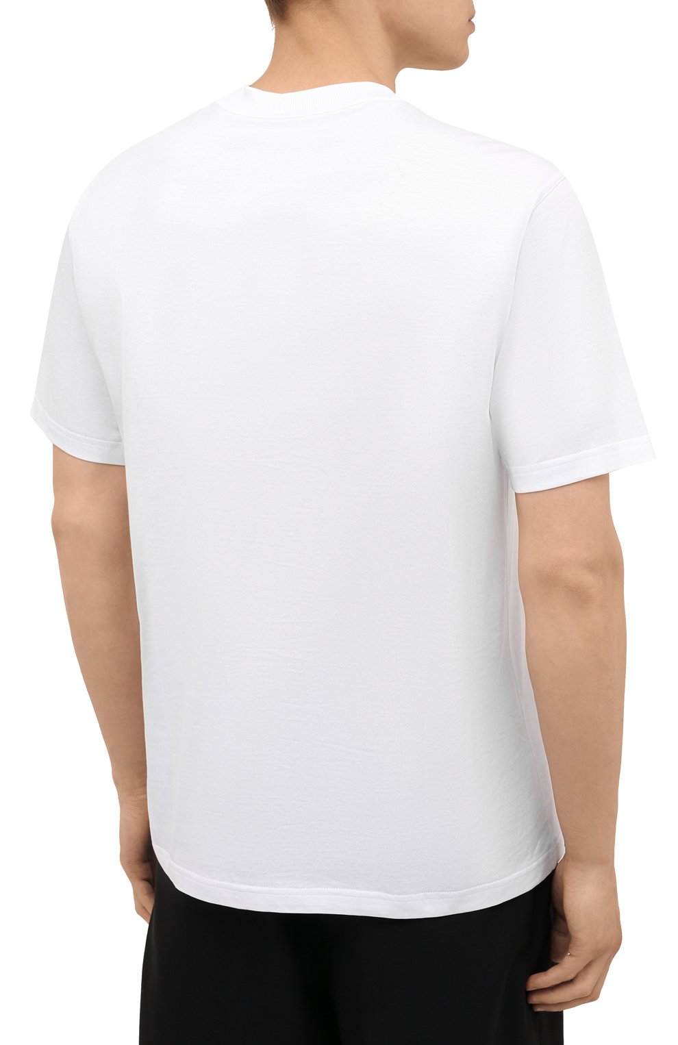 Мужская хлопковая футболка BURBERRY белого цвета, арт. 8041699 | Фото 4 (Принт: Без принта; Рукава: Короткие; Длина (для топов): Стандартные; Материал внешний: Хлопок; Стили: Кэжуэл)