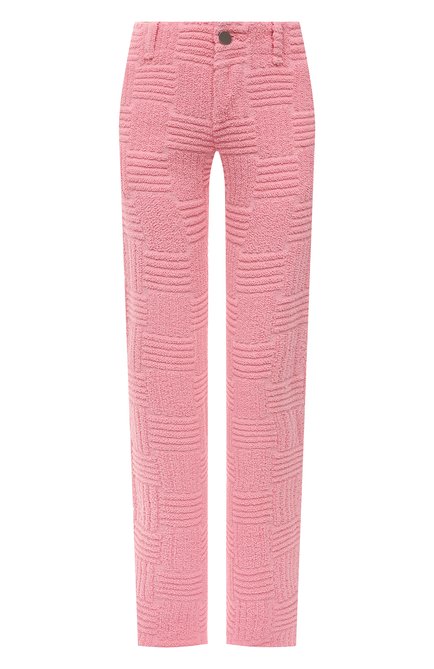 Женские брюки из хлопка и вискозы BOTTEGA VENETA розового цвета по цене 153500 руб., арт. 690528/V1LW0 | Фото 1