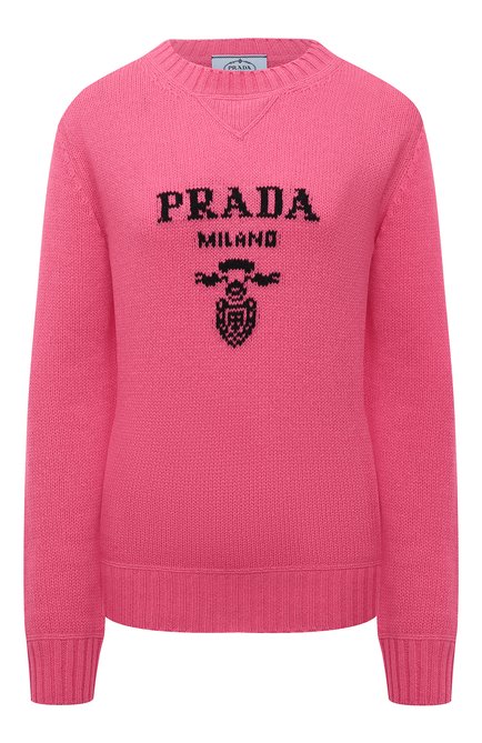 Женский свитер из шерсти и кашемира PRADA розового цвета по цене 175000 руб., арт. P24G1V-1YMW-F0442-211 | Фото 1
