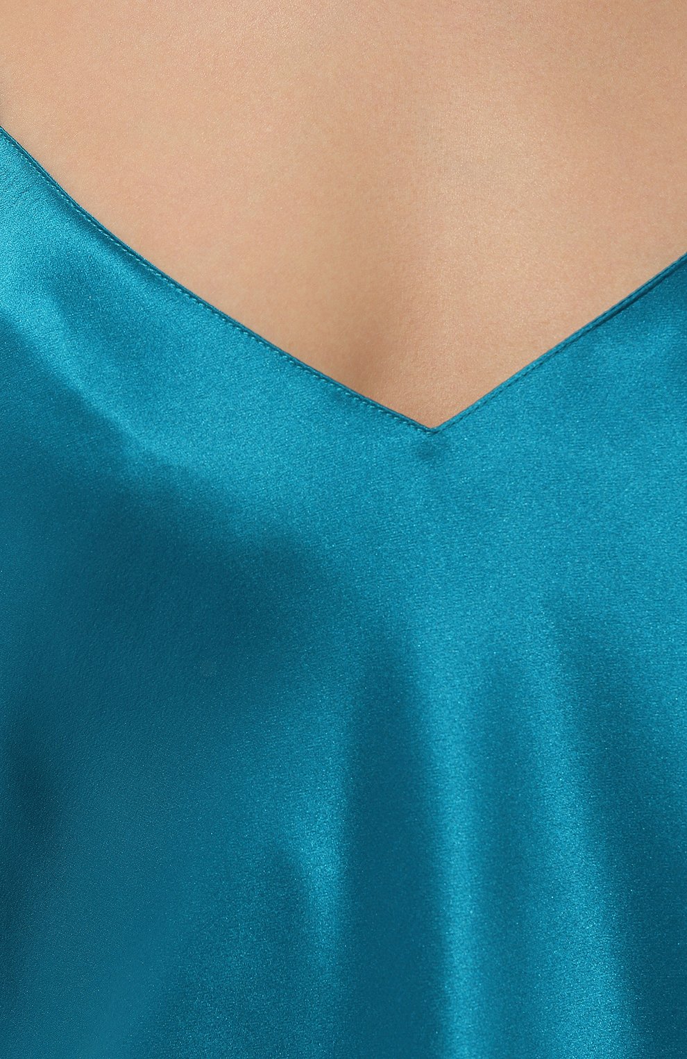 Женская шелковый топ LUNA DI SETA голубого цвета, арт. VLST08005 | Фото 5 (Материал внешний: Шелк; Женское Кросс-КТ: Топы; Материал сплава: Проставлено; Нос: Не проставлено)