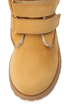 Детские кожаные ботинки WALKEY бежевого цвета, арт. Y1B4-40015-0415/19-24 | Фото 4 (Материал утеплителя: Натуральный мех; Региональные ограничения белый список (Axapta Mercury): RU)