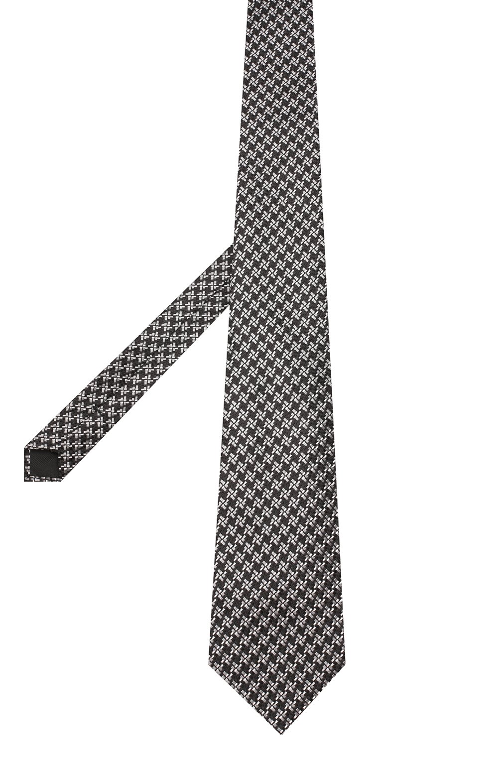 Мужской шелковый галстук TOM FORD черного цвета, арт. 5TF47/XTF | Фото 2 (Принт: С принтом; Материал: Текстиль, Шелк; Материал сплава: Проставлено, Проверено; Нос: Не проставлено; Статус проверки: Проверено)